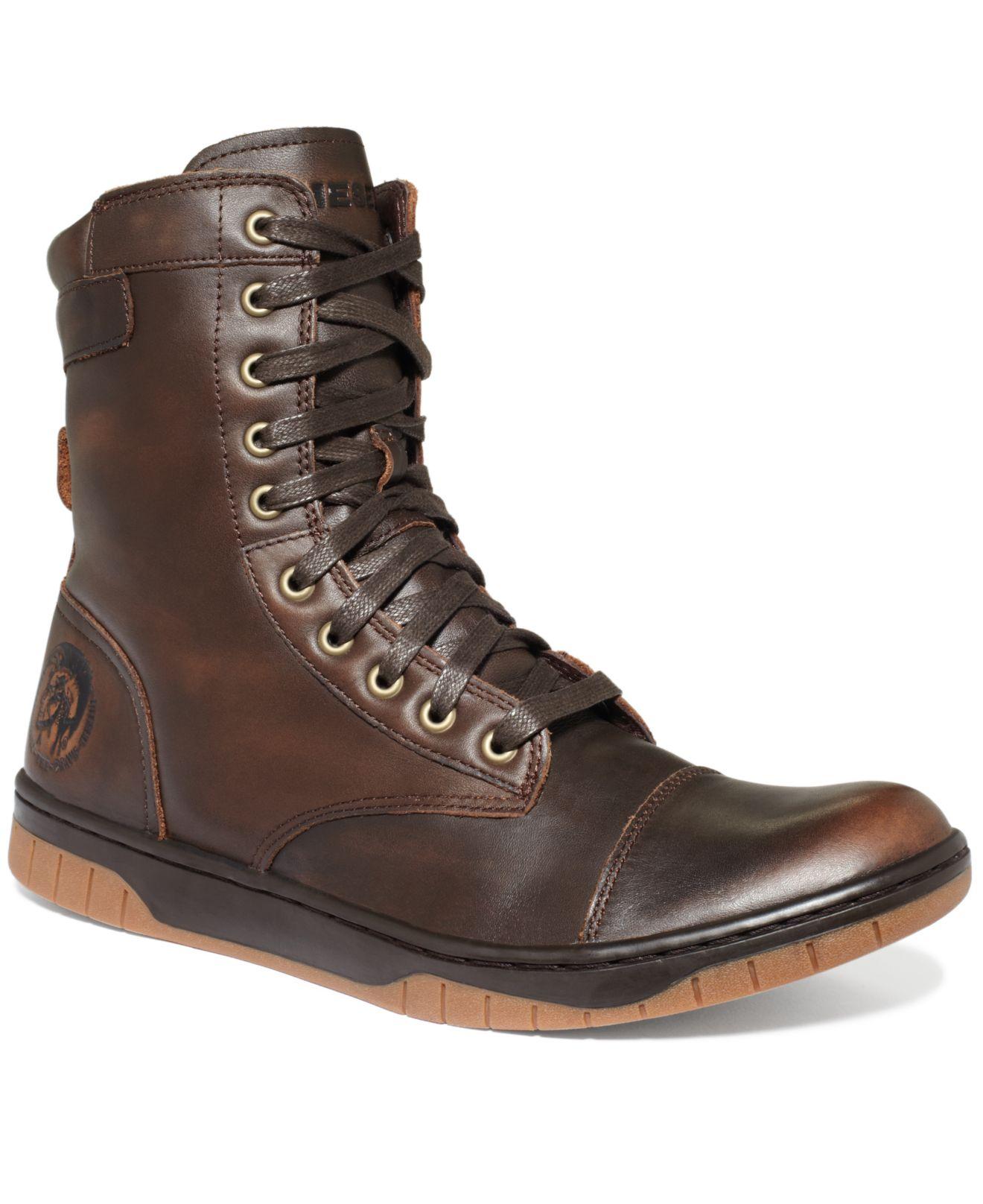 DIESEL Suede Tatradium Basket Butch Zip Boots in Brown for Men Lyst